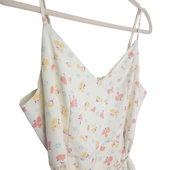 ModCloth Dress Floral Dress Mini Dress Ruffle Hem Dress Awe Of Above 12 Ivory - Picture 5 of 9